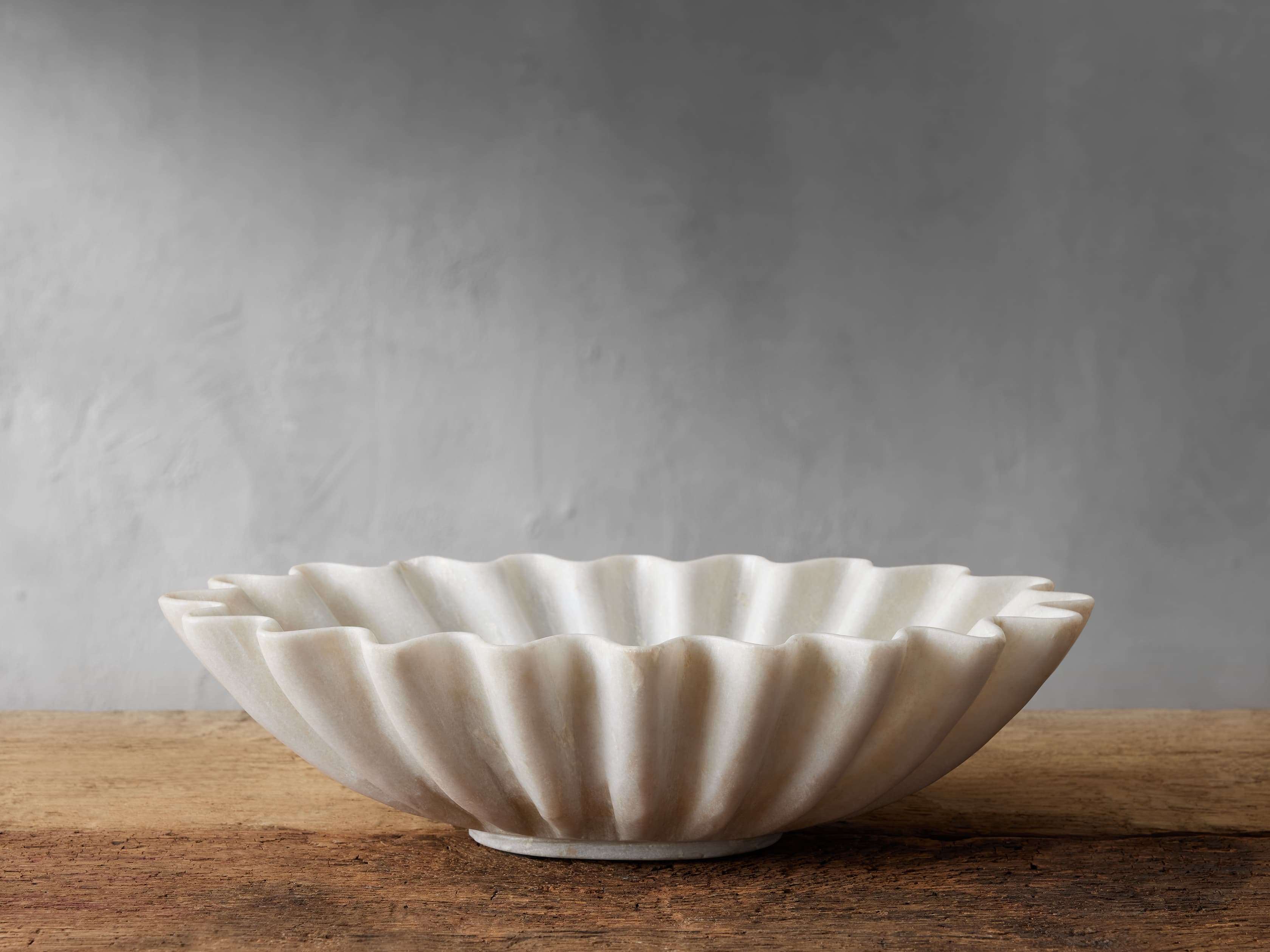 White Marble Ruffle Bowl – Arhaus